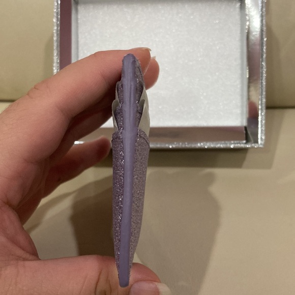 NWT Kate Spade Lilac Frost Sparkle Glitter Tinsel Boxed Small Card Holder Wallet - Picture 10 of 16